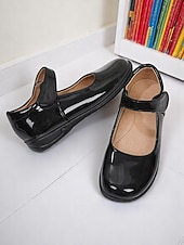 economico Ballerine per bambina-scarpe mary jane nere verniciate per bambine con cinturino a strappo – scarpe eleganti per la scuola elementare