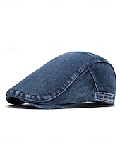 economico Cappelli da donna-berretto piatto in denim da donna con vestibilità regolabile, stile casual per primavera ed estate, perfetto per attività all&#039;aperto, uso quotidiano e viaggi