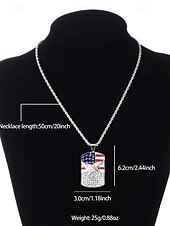 preiswerte Herrenschmuck-Herren-Halskette mit Adleranhänger und amerikanischer Flagge – patriotischer Schmuck aus goldenem Edelstahl mit Strasssteinen für den Unabhängigkeitstag, Veteranen und die Anerkennung des Militärs