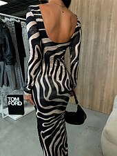 preiswerte Elegante Blumenkleider-Damen Midikleid Blumenkleid Sommerkleid Mode Modern Täglich Date Wochenende Normale Passform Blume Langarm Rundhalsausschnitt Schwarz Weiß Rose Sommer