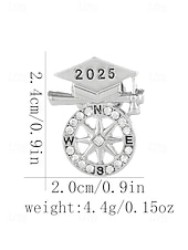 economico Collana da donna-Set di collana e spilla con bussola di laurea 2025 - gioielli in argento con ciondolo a forma di berretto e diploma, un regalo motivazionale per laureate, studentesse e laureandi