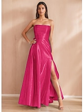 levne Plesové šaty-A-Line plesové šaty elegantní šaty formální večerní party délka po zem bez rukávů off shoulder polyester s mašlí nařasené s rozparkem
