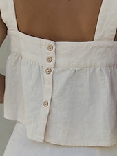 economico Camicie-Per donna Camicia di lino Gilet in cotone e lino Blusa Semplice Moderno Casual Senza Maniche Collo quadrato Top corti Quotidiano Ferie Senza schiena Bianco Cachi Estate