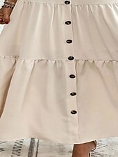 preiswerte Tüllröcke-Damenrock Maxirock A-Linie Mode Legere Maxirocken Hochtaillierte Einfache Mikro-elastisch Straße Alltag Kamel Aprikose Schwarz Hellbraun Sommer Polyester