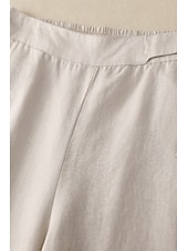 economico Pantaloni in lino e cotone semplici-Per donna Pantaloni in cotone e lino Pantaloni Eleganti Moda Streetwear Lunghezza intera Naturale Semplice Tasca Elastico in vita All&#039;aperto Confortevole Streetwear Uscire Aalbicocca Nero Blu Zenzero