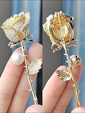 preiswerte Schals für Damen-elegante Rosenblütenbrosche mit Perle – mit Strasssteinen besetzte Vintage-Anstecknadel für Damen, ideal als Muttertagsgeschenk, für formelle Anlässe und Blazer