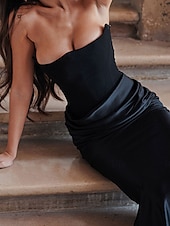halpa Tanssiaismekot-Trumpetti / merenneito Quinceanera mekot Tyylikäs Mekko Häät Häävieras Kokopitkä Hihaton Olkaimeton Spandex Selästä avoin kanssa Rypytetty 2025