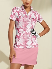 billiga Polos &amp;amp; kvartsdragkedjor-Dam Vandringspolotröja Rosa Kortärmad Överdelar Golfkläder för damer Kläder Outfits Bär kläder