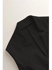billige Enkel tank topp-Dame linskjorte Bluse Bomull lin vest عادي Fritid Ermeløs V-hals Vanlige topper Daglig Ut på byen Knapper Svart Hvit Champagne Sommer