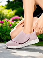 billige Sneakers til kvinner-ortopediske gåsko for kvinner – lette justerbare slip-on joggesko for seniorer og sykepleiere