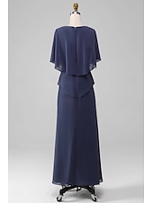 economico Lunghezza del tè-Abito A-Line per la madre della sposa Ospite di nozze Elegante Taglie forti Collo a gioiello Lunghezza tè Chiffon Maniche corte con rouches 2025 taglia personalizzata gratuita