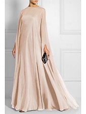 abordables NOIR-Robe de soirée fourreau robe empire formelle soirée traîne balayage  traîne brosse à manches longues col bateau automne invitée de mariage chiffon avec plis pour impressionner 2025
