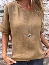 economico Camicie-Per donna Maglietta Grafico Semplice Moda Moderno Casual Mezza Manica Girocollo Top Regolari Quotidiano Weekend Bianco Giallo Verde Estate