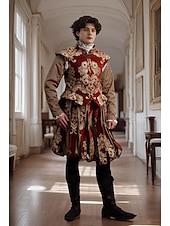 preiswerte Outfits-Mittelalterlich Renaissance Outfits Prinz Keltischer Ritter Herren königlich Halloween Karneval Maskerade Leistung LARP Renaissance-Messe Erwachsene Kostüm