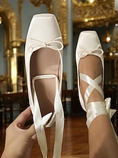 billige 1920-tallet-kvinners 1930-talls satengballett i retrostil med ankelstropper – elegante vintage bryllupssko for bruder og dansere