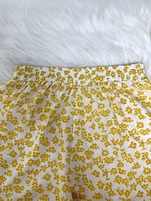 billiga breda ben och hög midja-Dam Brett skaft Byxor Semester Mode Fullängd Medium Midja Blomma Elastisk midja Andningsfunktion Bekväm Microelastisk Gata Dagliga kläder Utekväll Svart Vit Gul Grön Sommar Normal