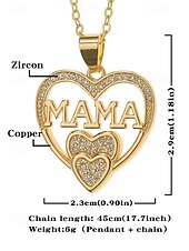 voordelige Dames ketting-Gouden hart &quot;mama&quot; hanger ketting met strass-accenten - elegant Moederdag sieraden cadeau voor vrouwen, moeders en grootmoeders