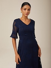 cheap Cocktail Dress-Women&#039;s Maxi Dress Cocktail Dress Wedding Guest Dress Semi Formal Dress A Line Dress Elegant Work Birthday Flutter Sleeve Wedding Guest Cocktail Party Formal Evening Regular Fit Solid Color Plain