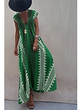 halpa Boho-mekot-Naisten Midimekko Coctail-asu Kukka mekko Boho-mekko Muoti Moderni Loma Teekutsut Bile Normaali Kukka Hihaton V kaula-aukko Musta Viini Sininen Tumman vihreä Kesä