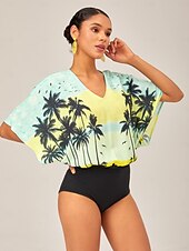 Χαμηλού Κόστους Jumpsuits-ντεγκραντέ φοίνικα τύπωμα casual παραλία κορμάκι σε στυλ διακοπών
