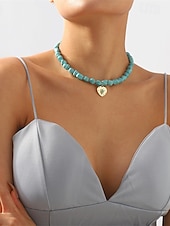 billiga Halsband och hängen-1st Halsband For Dam Sten Blå Gata Dagligen Legering Retro Orm Sol