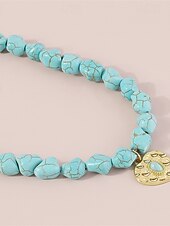 billiga Halsband och hängen-1st Halsband For Dam Sten Blå Gata Dagligen Legering Retro Orm Sol