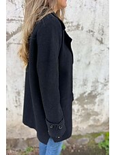 billige Blazere og dresser-Dame Bluse عادي Fritid Langermet Skjortekrage Vanlige topper Daglig Ut på byen Knapper Lomme Svart Kakifarget Aprikos Sommer