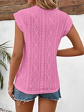 ieftine Topuri din dantelă-Pentru femei Camisole Tank Top Simplu De Bază Modern Fără manșon Stil Nautic Topuri obișnuite Zilnic Concediu Negru Alb Roz Îmbujorat Albastru celest Mov Vară