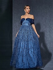 levne Plesové šaty-A-Linie Šaty Quinceanera Společenské Šaty Svatební Svatební Hosté Dlouhé Bez Rukávů Vypasované Šaty Polyester Bez Záduší S Vyšíváním