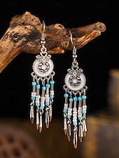 cheap Women&#039;s Earring-Bohemian Style Beaded Dangle Earrings for Women - Colorful Red and Blue, Tribal Chic, Perfect for Summer, Festivals and Casual Outfits