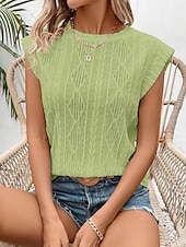 ieftine Topuri din dantelă-Pentru femei Camisole Tank Top Simplu De Bază Modern Fără manșon Stil Nautic Topuri obișnuite Zilnic Concediu Negru Alb Roz Îmbujorat Albastru celest Mov Vară