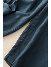 economico Pantaloni in lino e cotone semplici-Per donna Pantaloni in cotone e lino Pantaloni Eleganti Moda Streetwear Lunghezza intera Naturale Semplice Tasca Elastico in vita All&#039;aperto Confortevole Streetwear Uscire Aalbicocca Nero Blu Zenzero