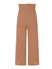 economico Pantaloni in lino e cotone semplici-Per donna Culotte Gamba Larga Pantaloni in cotone e lino Pantaloni Eleganti Moda Streetwear Lunghezza intera Naturale Semplice Elastico in vita Comodo All&#039;aperto Confortevole Streetwear Uscire Bianco