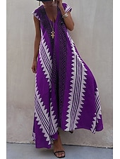 halpa Boho-mekot-Naisten Midimekko Coctail-asu Kukka mekko Boho-mekko Muoti Moderni Loma Teekutsut Bile Normaali Kukka Hihaton V kaula-aukko Musta Viini Sininen Tumman vihreä Kesä