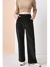 economico Pantaloni in lino e cotone semplici-Per donna Pantaloni in cotone e lino Moda Lunghezza intera Naturale Semplice Tasca Comodo All&#039;aperto Confortevole All&#039;aperto Uscire Nero Blu Caffè Ciano Estate Vestibilità regolare