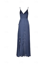 preiswerte abendkleider-Damen Langes Kleid Maxikleid Abschlussballkleid Partykleid Cocktailkleid Unterkleid Mode Party Besonderer Anlass Date Normale Passform Einfach Ärmellos Spaghettiträger Grün Dunkelblau Rosenrot Sommer