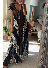 halpa Boho-mekot-Naisten Midimekko Coctail-asu Kukka mekko Boho-mekko Muoti Moderni Loma Teekutsut Bile Normaali Kukka Hihaton V kaula-aukko Musta Viini Sininen Tumman vihreä Kesä