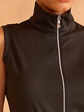 billiga Kvinnors golfkläder-Dam Byxdress Svart Ärmlös Byxdress Golfkläder för damer Kläder Outfits Bär kläder