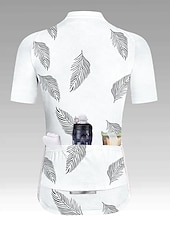 cheap Women&#039;s Jerseys-Women&#039;s Cycling Jersey Graphic Animal Fur Pattern Short Sleeve Bike Jersey Top with 3 Rear Pockets Sunscreen UV Resistant Quick Dry Reflective Strips Sports White Clothing Apparel