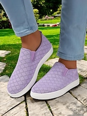 economico Sneakers da donna-scarpe slip-on da donna in maglia – stile traspirante ed elegante per le donne durante i picnic primaverili, le passeggiate al parco e le commissioni quotidiane