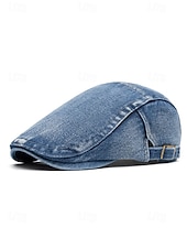 economico Cappelli da donna-berretto piatto in denim da donna con vestibilità regolabile, stile casual per primavera ed estate, perfetto per attività all&#039;aperto, uso quotidiano e viaggi