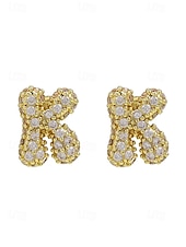 abordables Boucle d&amp;#39;oreille pour femme-Boucles d&#039;oreilles à tige initiales en strass doré - Boucles d&#039;oreilles à lettres scintillantes personnalisées pour femmes, bijoux en cristal étincelants de A à Z, parfaits pour un usage quotidien, un cadeau de remise de diplôme, un cadeau de fête des mèr