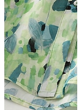 economico Camicie-Per donna Camicia Abbottonare Camicia in cotone e lino Blusa Fiore Elegante Moderno Manica Lunga Scollo a V Top Regolari Ferie Uscire Bottoni Stampato Verde Estate