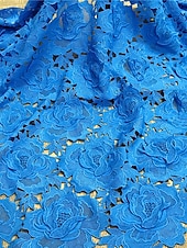 abordables Robes de cocktail-Robe Cocktail Colonne Jaune Bleue Élégante Robe Brodée Mariage Formelle Longueur Cheville Manches Courtes Col Montant Dentelle avec Fente