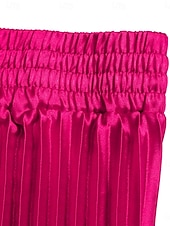 abordables Jupes unies-Jupe femme jupe maxi jupe en A couleur unie swing mode décontractée maxi taille haute jupes plain plissées micro-élastique rue quotidienne fuchsia été polyester