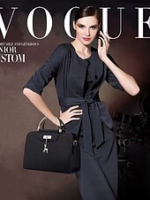 cheap Handbag &amp; Totes-Women&#039;s Faux Leather Top Handle Tote Bag with Deer Charm - Elegant Structured Women&#039;s Shoulder Bag, Perfect for Mother&#039;s Day Gift, Work, Shopping and Casual Outings
