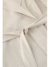 abordables concevoir des robes en coton et lin-Femmes Robe Midi Robe Chemise Robe en coton et lin Moderne Quotidien Sortir Week-end Coupe régulière Uni Sans manches Col de chemise Kaki Été