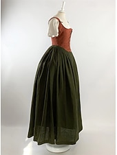 levne Šaty-Středověké Renesanční Šaty Plesové šaty Dámské šaty Pokojská Viking Maškarní kostým Dámské Královský předvečer Všech svatých Karneval Plesová maškaráda Výkon LARP Ren Faire Dospělé Šaty