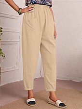 economico Pantaloni-Per donna Pantaloni Affusolati Chinos Moda Streetwear Essenziale Lunghezza alla caviglia Vita media Semplice Tasca Elastico in vita Comodità All&#039;aperto Micro-elastico Vacanza Streetwear Quotidiano