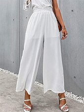 economico Pantaloni in lino e cotone semplici-Pantaloni ampi in cotone e lino da donna A tinta unita Chinos Pantaloni baggy Leggings Basic Casual Lunghezza intera Vita alta Semplice Pockets Fascia elastica Comfort All&#039;aperto Micro-elastico
